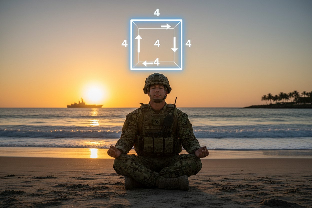 Box breathing, czyli oddychanie pudełkowe stosowane przez Navy SEALs